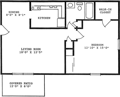 760 square feet, 1 bedroom